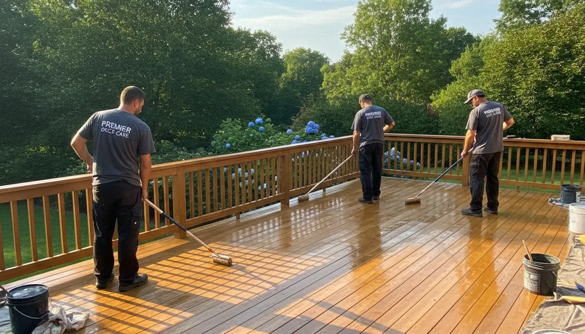 Seattle, WA deck sealing service protecting wood decks from rain, moss, and humidity