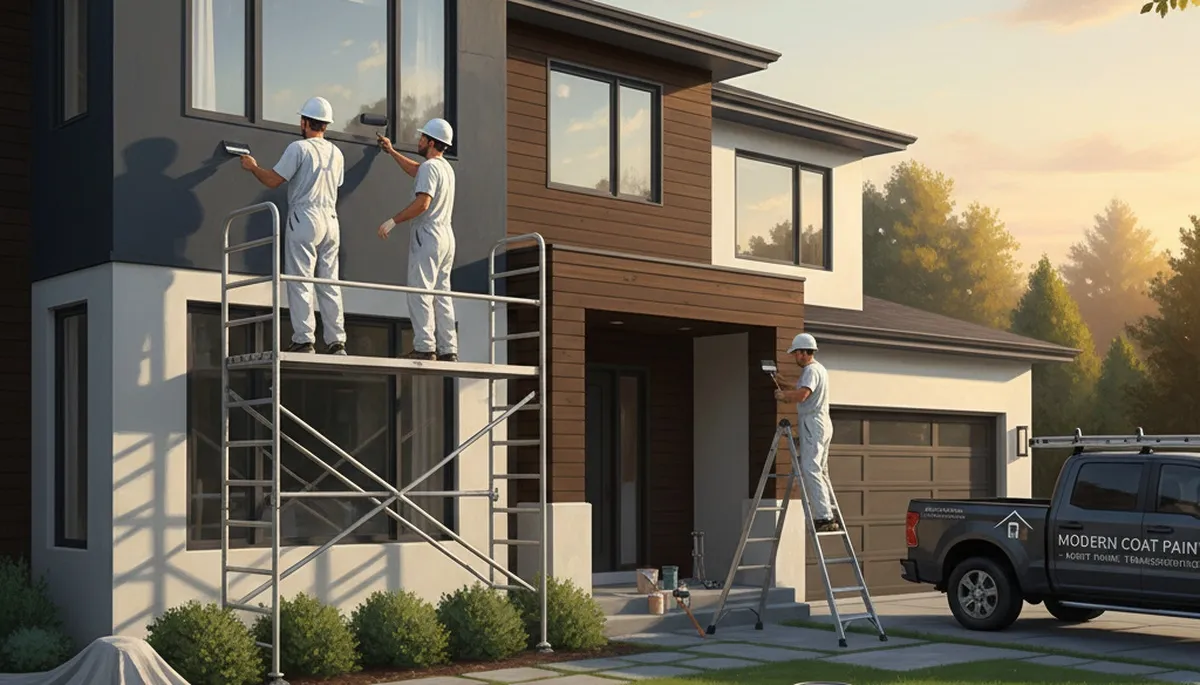 Seattle, WA house painters applying durable exterior paint for weather protection
